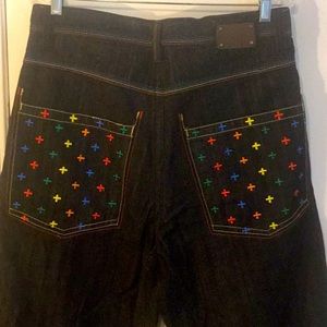 Vintage 2000s Y2K Dodeca Baggy Embroidered Hip Hop Jeans 34W 32L